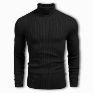 a black color turtleneck bodyfit tshirt