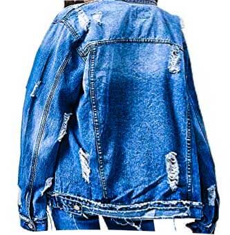 Tear and wear of a denim jacket due to overuse 