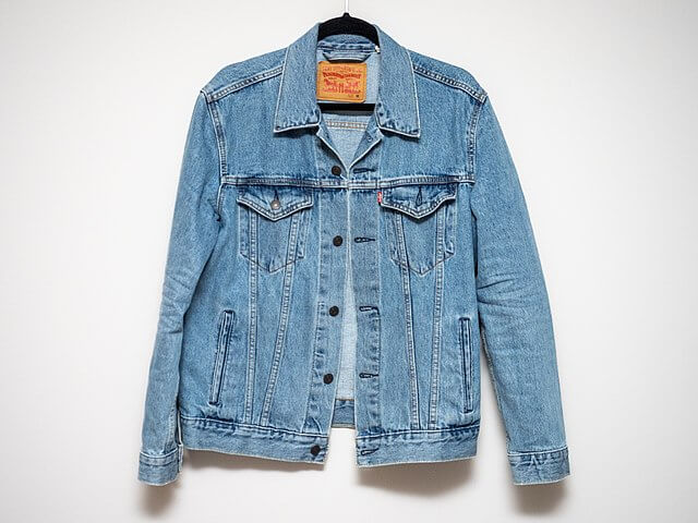 image of an old type III denim jacket that has vintage leather logo in it