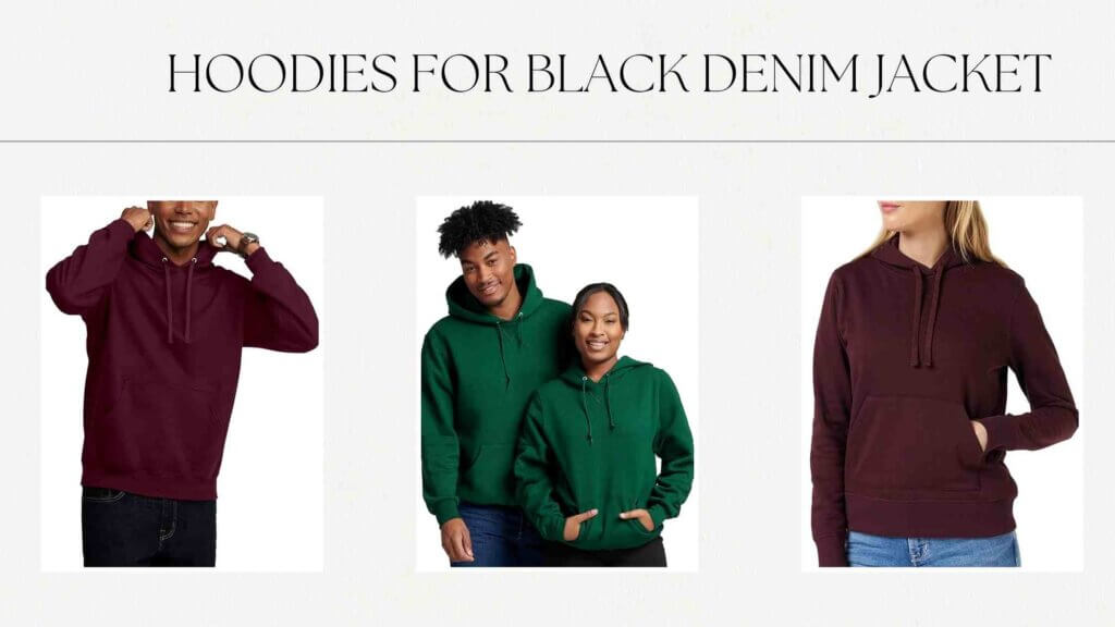 college of three image where men and women are wearing maroon, deep burgundy, forest green hoodies